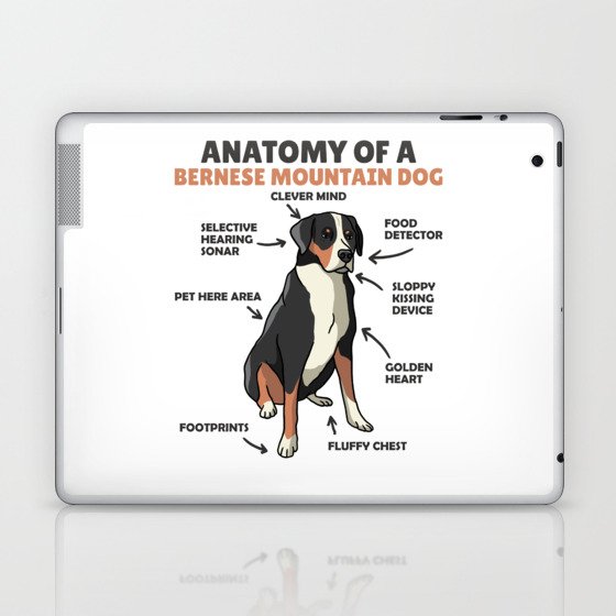 Anatomy Of A Bernese Mountain Dog Cute Dogs Puppy Laptop & iPad Skin