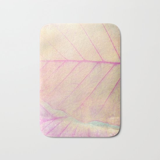 Pink Leaf Abstract Bath Mat