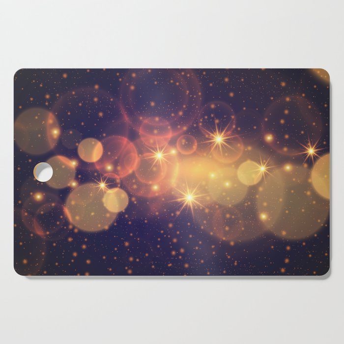 Shiny Sparkling Festive Holiday Bokeh Decorative Cutting Board By