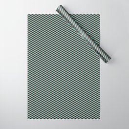 [ Thumbnail: Turquoise and Maroon Colored Striped/Lined Pattern Wrapping Paper ]