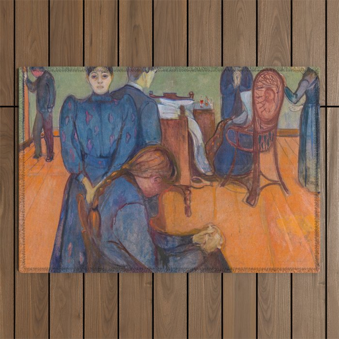 Edvard Munch - Death in the Sickroom v2 Outdoor Rug