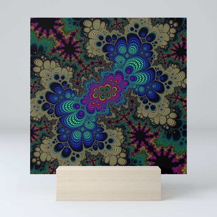 Peacock Fractal Mini Art Print