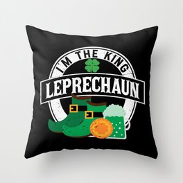 I'm The King Leprechaun St Patrick's Day Throw Pillow