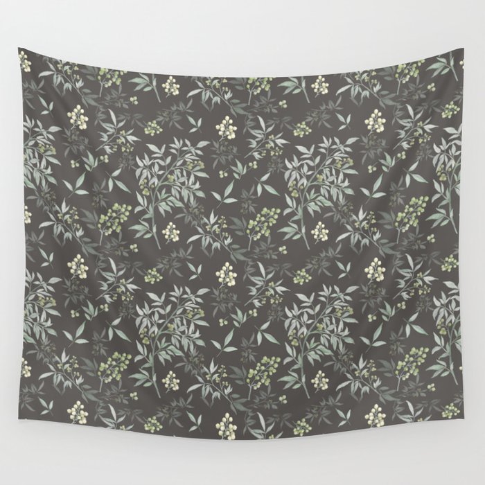 Green Bamboo surface pattern Wall Tapestry