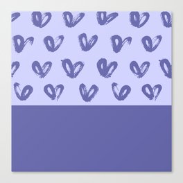 Very Peri 2022 Color Of The Year Violet Blue Periwinkle Hearts Love Canvas Print
