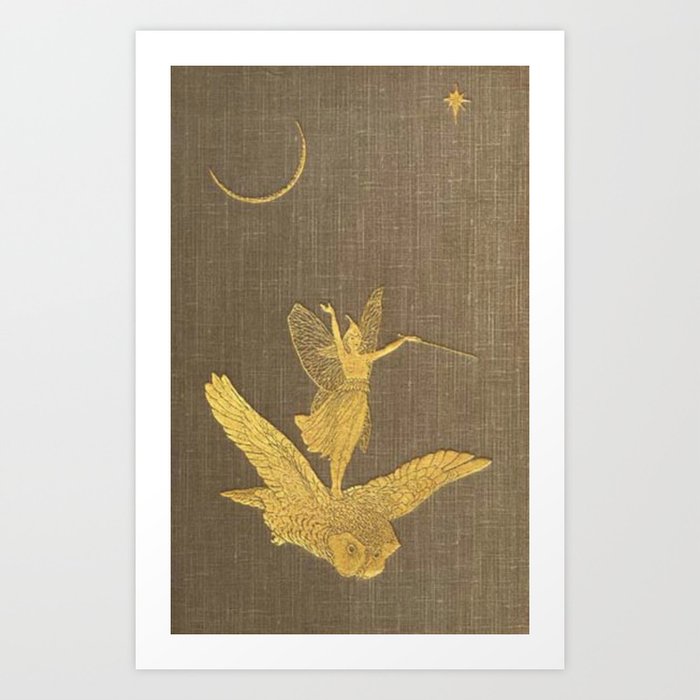 Owl And Fairy Art Print