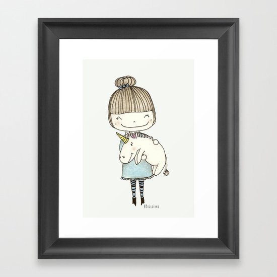 unicorn girl Framed Art Print
