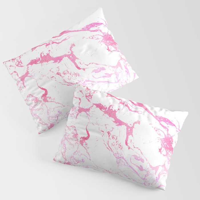 Modern pink purple watercolor white marble pattern Pillow Sham