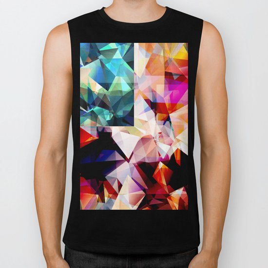 Colorful Geometric Abstract Biker Tank