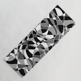 Modern Monochrome Abstract Pattern Yoga Mat