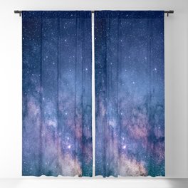 purple blue universe night sky stars galaxy Blackout Curtain