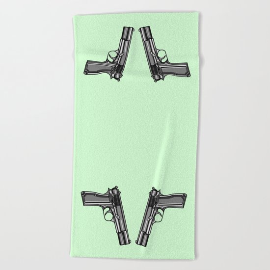 Hip Tattoo Pistols Beach Towel