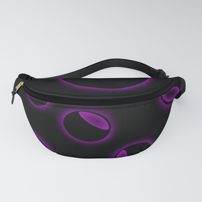 Abstract fractal background with empty black circle Fanny Pack