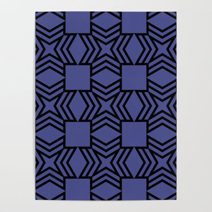 Black and Purple Star Square Shape Pattern Pairs DE 2022 Popular Color Beaded Blue DE5909 Poster