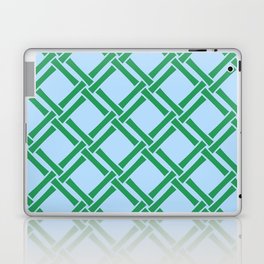 Classic Bamboo Trellis Pattern 221 Blue and Green Laptop Skin