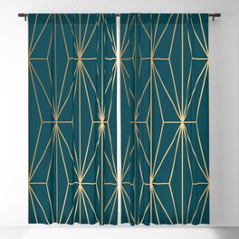 Hidden Sapphire Benjamin Moore Geometric Gold Pattern Blackout Curtain