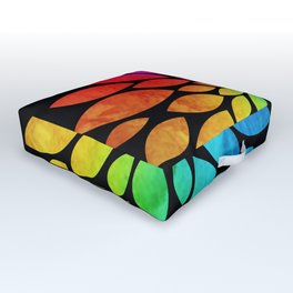 Rainbow Flower Outdoor Floor Cushion | Flower, Digital, Watercolour, Rainbow, Colours, Colourful, Graphicdesign, Flowers, Watercolor, Nature 