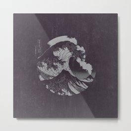 The Great Wave off Kanagawa Black and White Metal Print | Hokusai, Japan, Japanese, Volcano, Asian, Vintage, Popculture, Greatwave, Curated, Mountfuji 