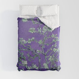 Vincent van Gogh "Almond Blossoms" (edited purple) Duvet Cover