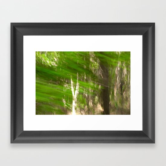 Green Feathers Framed Art Print