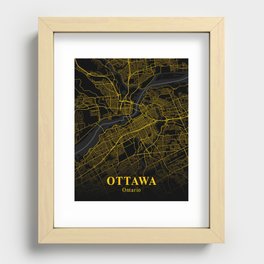 Ottawa map Recessed Framed Print