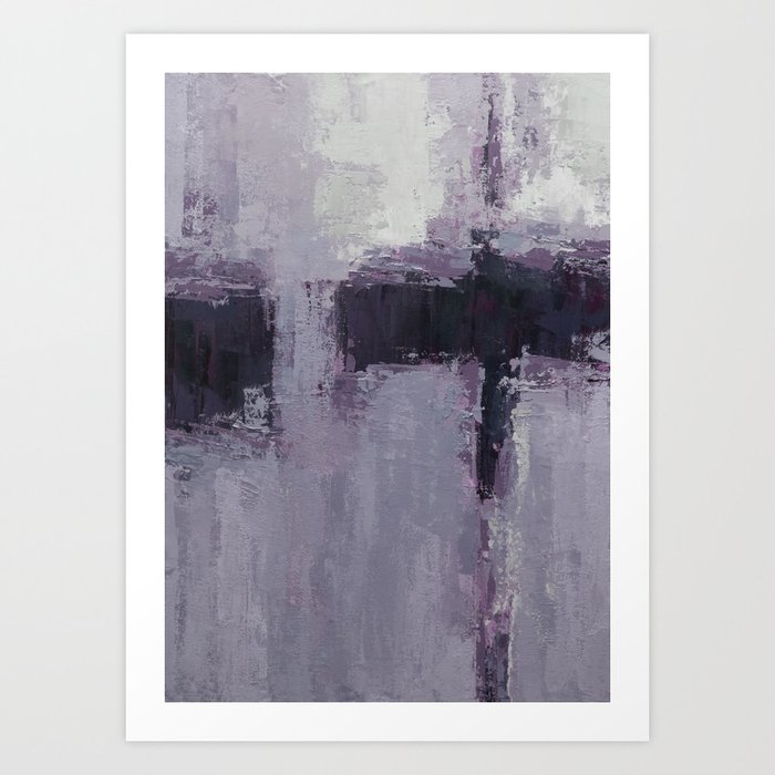 Violet gray abstract Art Print