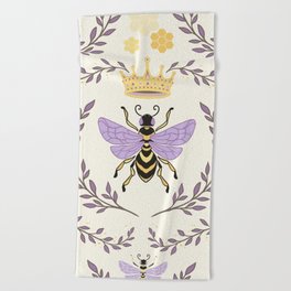 Queen Bee - Lavander Purple and Yellow Beach Towel