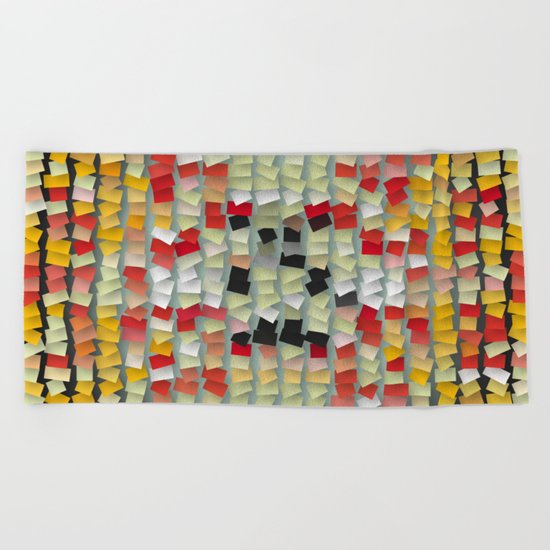colored notes Beach Towel