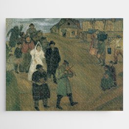Russian Wedding, 1909 - Marc Chagall-Russian marriage records Jigsaw Puzzle