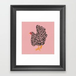 Chicken w/ Pink Background Framed Art Print