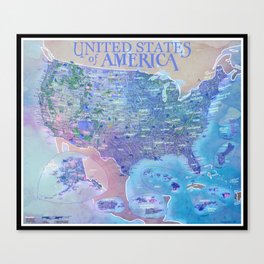 United States of America National Park Adventure Map Canvas Print