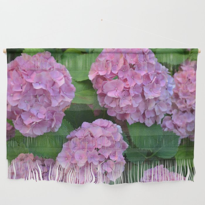 The pink Hortensia hydrangea bush (Hydrangea macrophylla) Wall Hanging