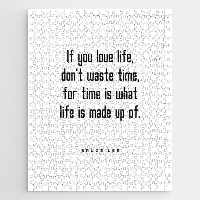 Don't Waste Time - Motivational, Inspiring Print - Typography Jigsaw Puzzle