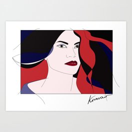 Gala #red #hair #portrait #wild #halloween #artwork #buyart Art Print