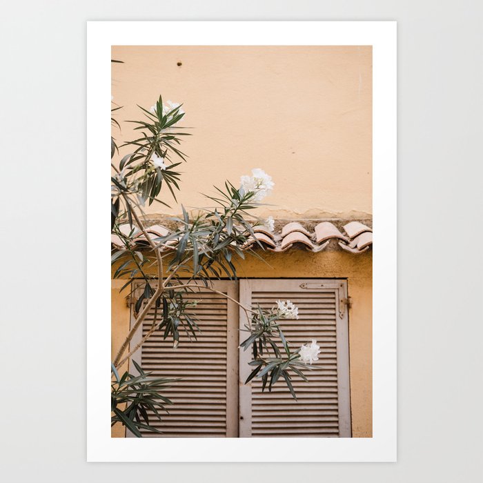 French Detail Cote d'Azur | Yellow Wall Saint Tropez South France | Fine Art Photography Art Print
