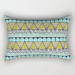 Ghost Pals Rectangular Pillow | Tyson, Ink Pen, Pattern, Green, Digital, Blue, Haunting, Scary, Triangle, Drawing 