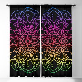 Rainbow Mandala Blackout Curtain