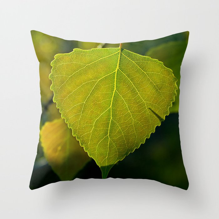 Leaf Green Throw Pillow