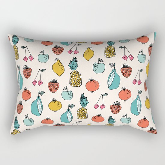 Tutti Fruit - Cream by Andrea Lauren Rectangular Pillow