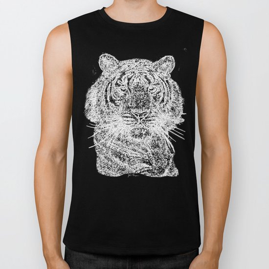 Tiger line drawing w Biker Tank