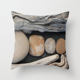 Driftwood And Stones  Throw Pillow
