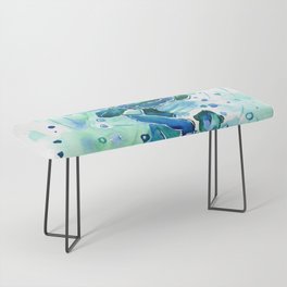 Turquoise Blue Sea Turtles in Ocean Bench