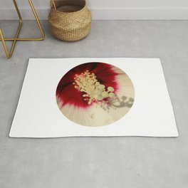 Hibiscus Flower Close Up Photography Floral Art Rug