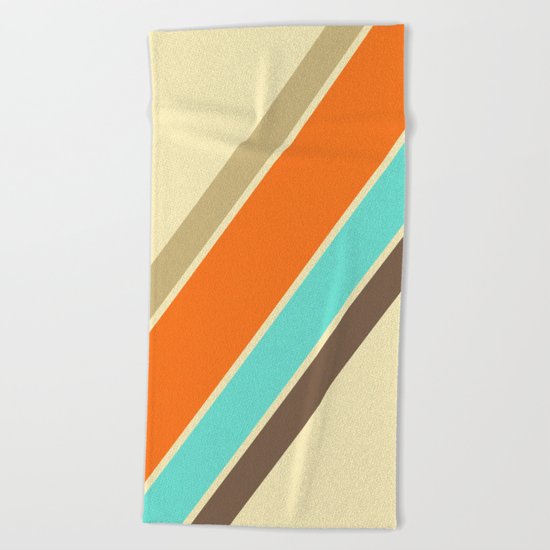 Retro Stripes Beach Towel