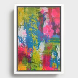 Rainbow Modern Abstraction Framed Canvas