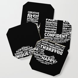 be Motivational Words Typography Quote Coaster