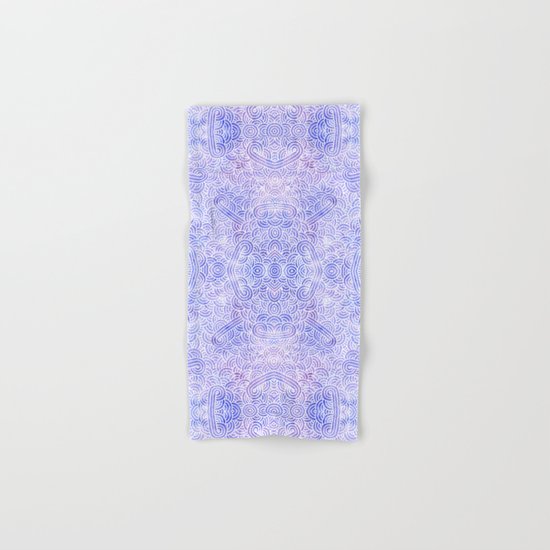 Lavender and white swirls doodles Hand & Bath Towel