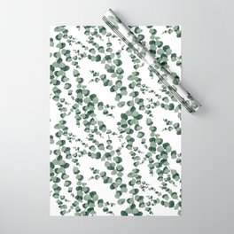 Eucalyptus leaves in white Wrapping Paper