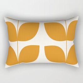 Mid Century Modern Leaves Orange Rectangular Pillow
