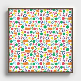 Colorful Shapes & Numbers Framed Canvas